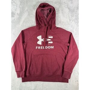 Under Armour Hoodie Women's Small Burgundy Freedom Rival Fleece Pullover